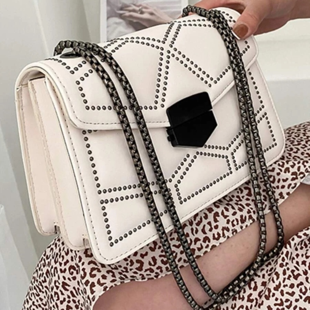 Studded Chain Evening Shoulder Crossbody Bag - Picture 9 of 14